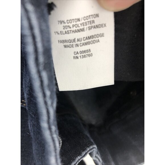 R Jeans Reitmans 31 Woman Dark Wash Blue Jean Straight Leg Mid Rise Pull Up - Picture 6 of 6